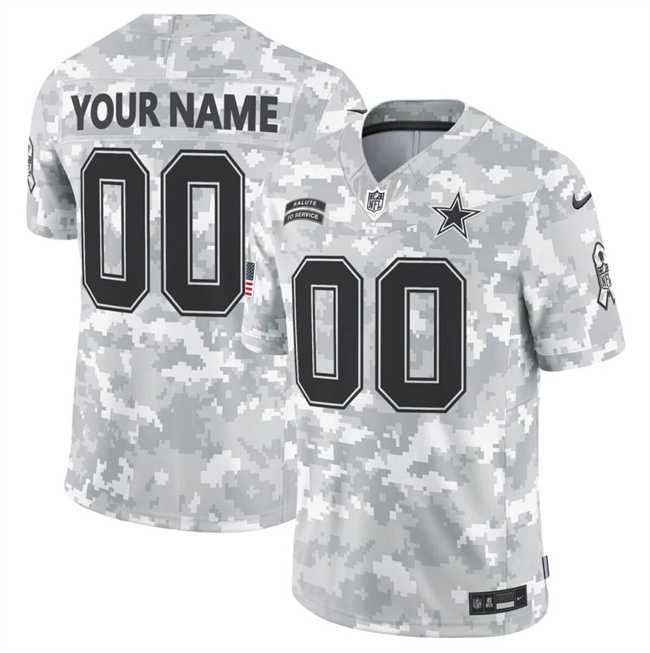 Men%27s Dallas Cowboys Active Player Custom 2024 F.U.S.E Arctic Camo Salute To Service Limited Stitched Football Jersey